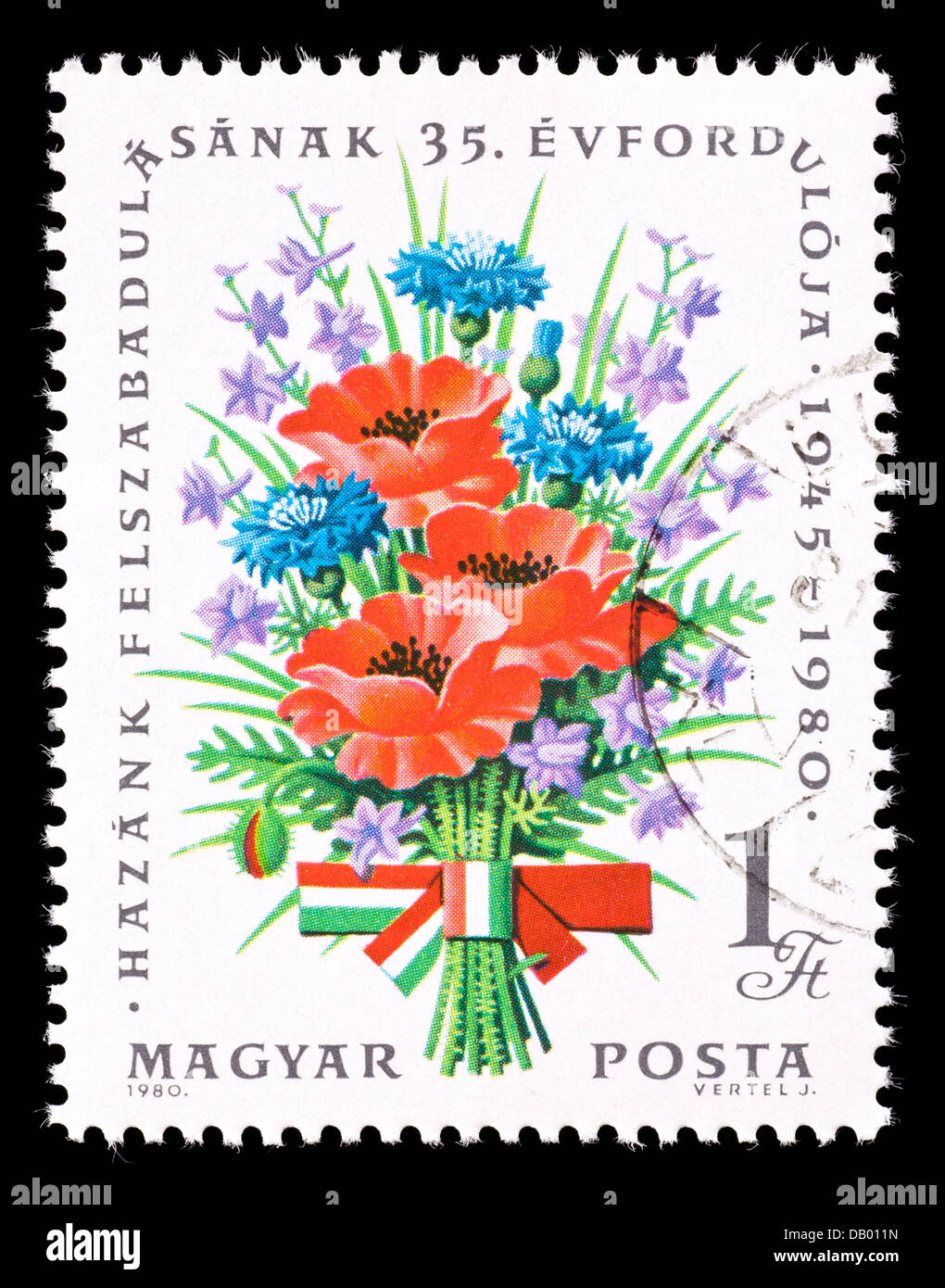 Postage stamp from Hungary depicting flowers, issued for the 35'th ...