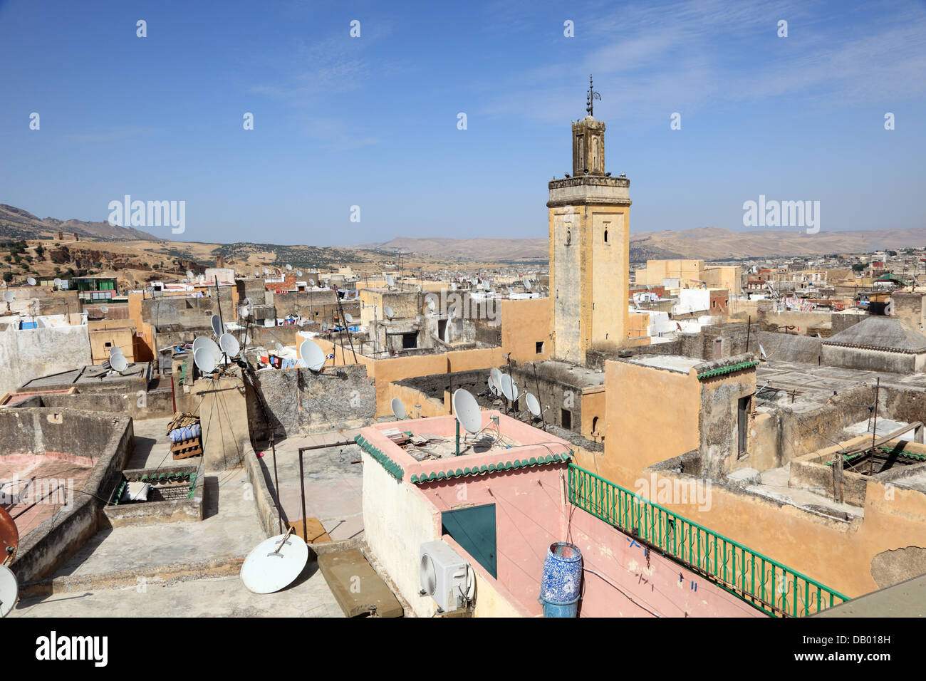 View over the roofs of the medina of Fes, Morocco Stock Photo