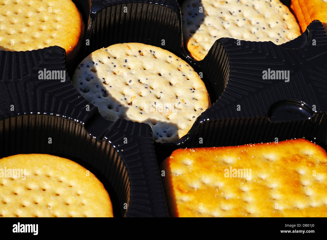 Selection of crackers for cheese, England, UK, Western Europe Stock