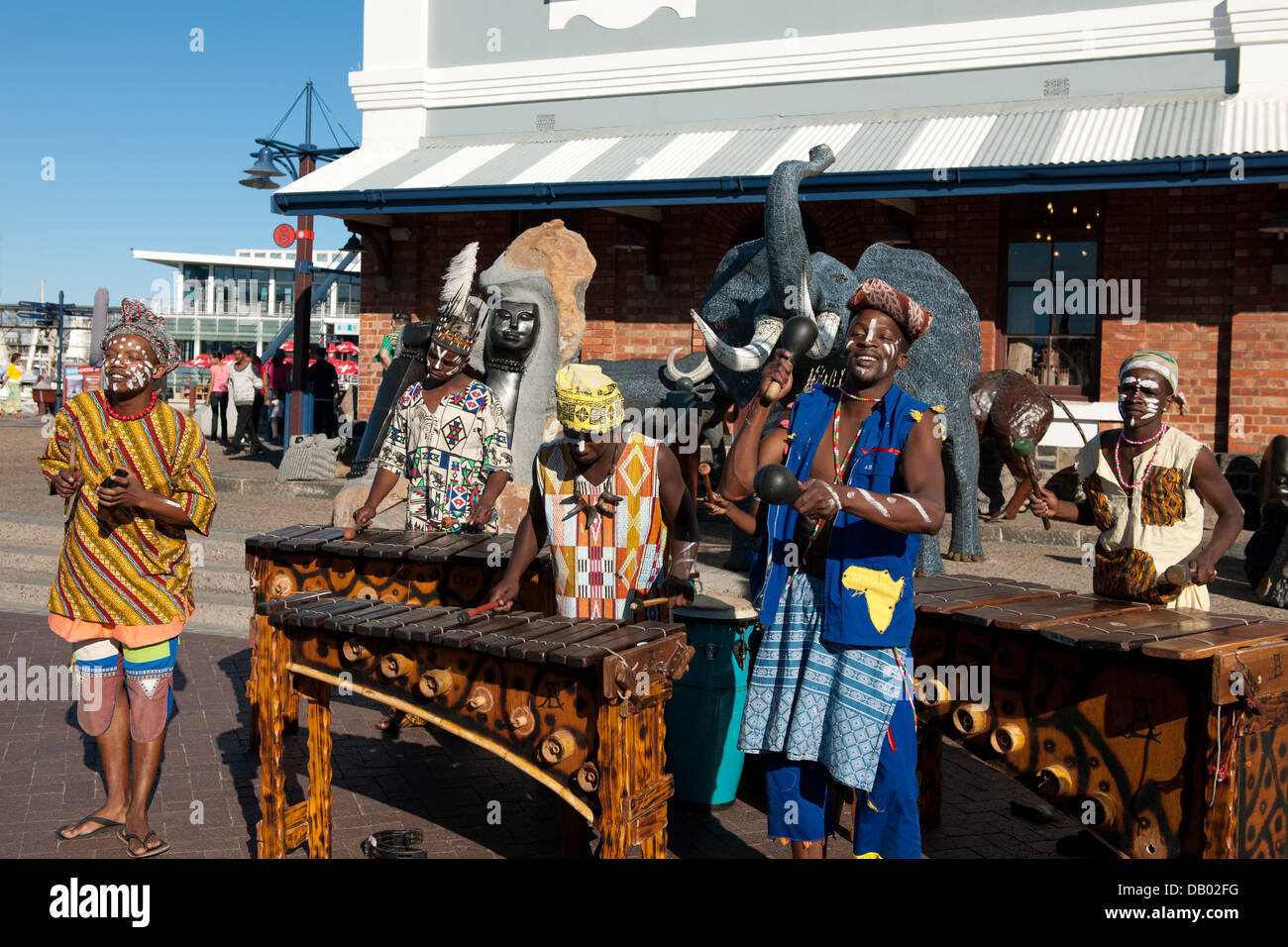 Street musicians, Victoria & Alfred Waterfront, Cape Town, South Africa Stock Photo