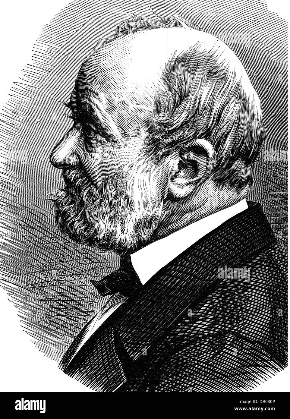Weber, Wilhelm Eduard, 24.10.1804 - 23.6.1891, German physicist, professor in Goettingen 1831 - 1837, portrait, wood engraving, late 19th century, Stock Photo