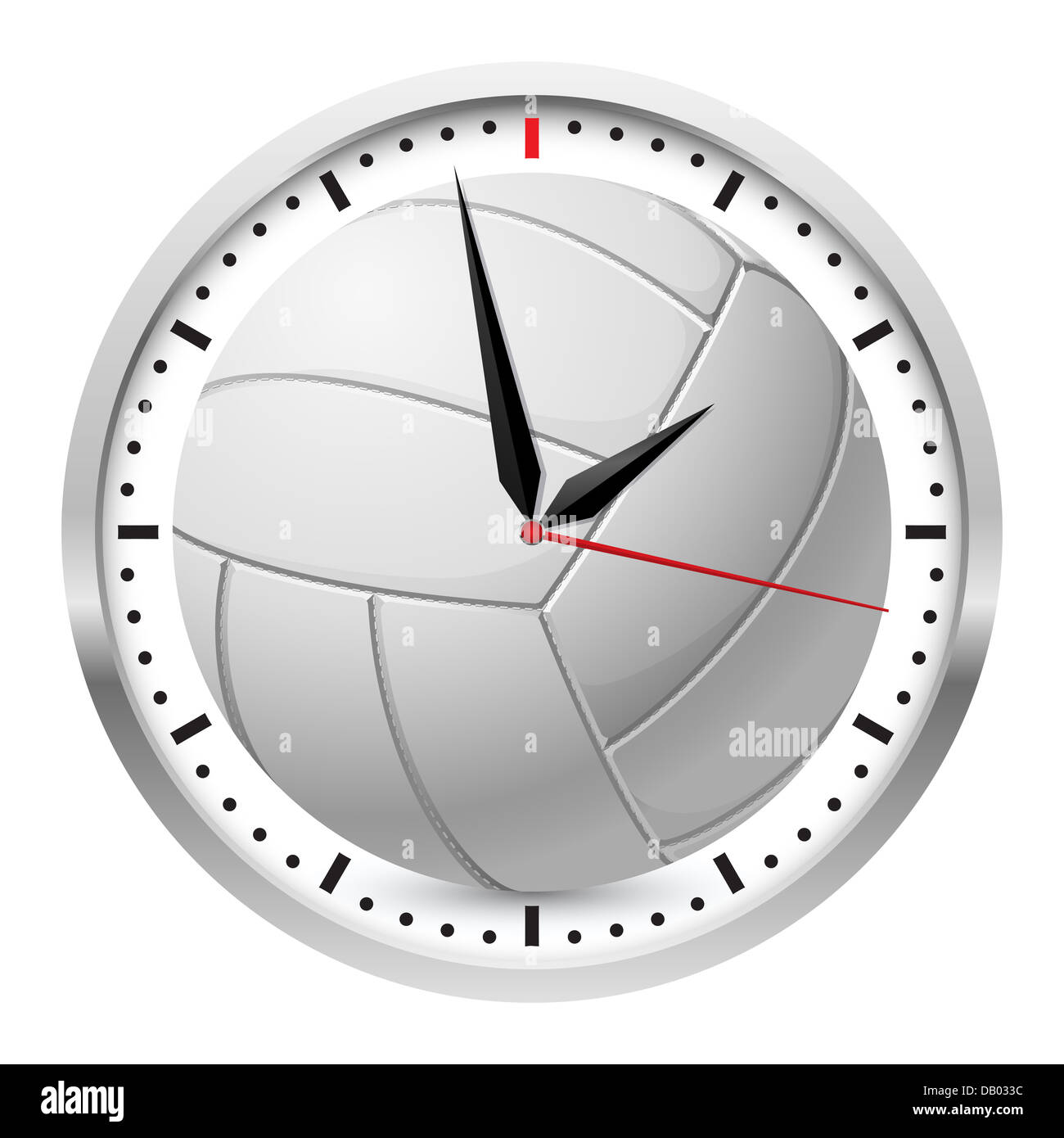 Volleyball clock. Illustration on white background for design Stock