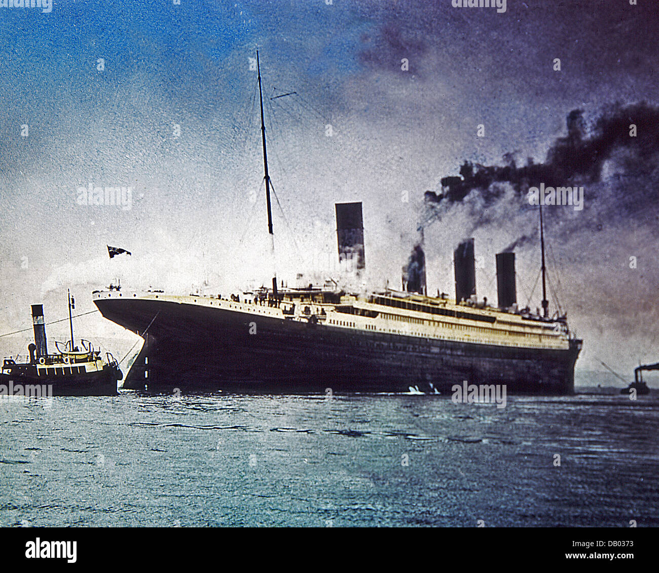 The Loss of the Titanic Magic Lantern Slide 1912 Stock Photo