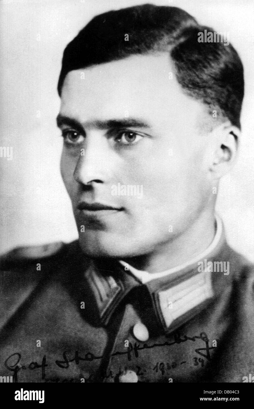 (dpa file) - The undated file picture from the early 1930s shows army officer and later resistance fighter Claus Schenk Graf von Stauffenberg. Avowed scientologist Tom Cruise wants to play von Stauffenberg in the film 'Valkyrie'. After the son of Graf Stauffenberg criticised Cruise, his filming permit for Bendlerblock where von Staufenberg was executed after his failed assassinatio Stock Photo