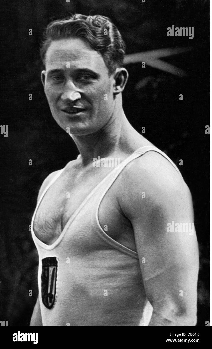 sports, weight lifting, middleweight, German weightlifter Gottschalk