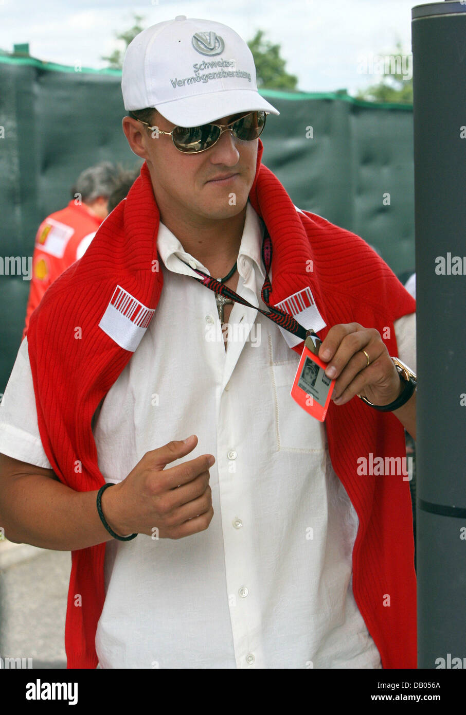 Former German Formula One champion Michael Schumacher arrives at Nevers