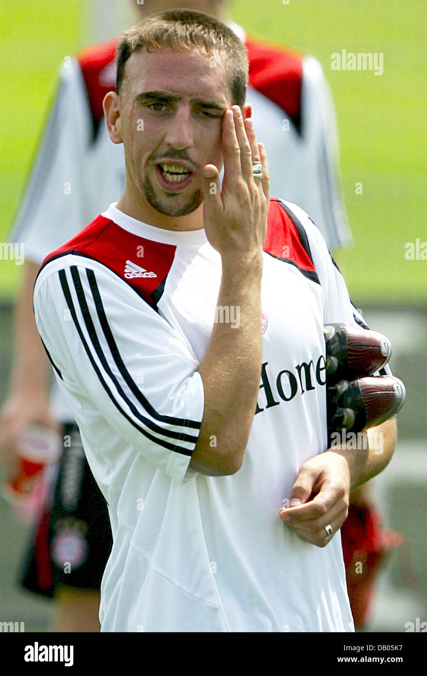 Bundesliga club FC Bayern Munich's new winger Franck Ribery pictured ...