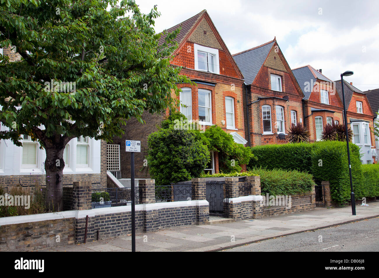 Homes Along Elms Crescent in Clapham London UK Stock Photo Alamy