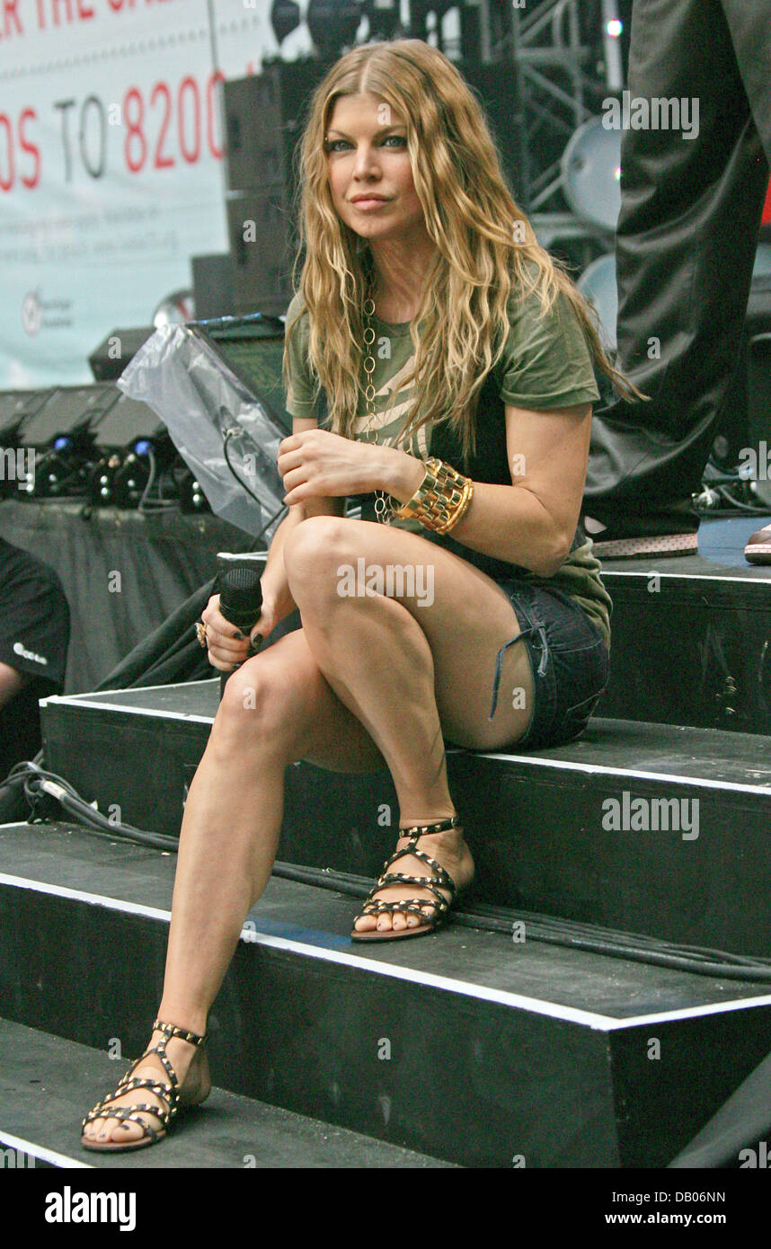 Singer Fergie Of The The Black Eyed Peas Is Pictured On Stage At The 