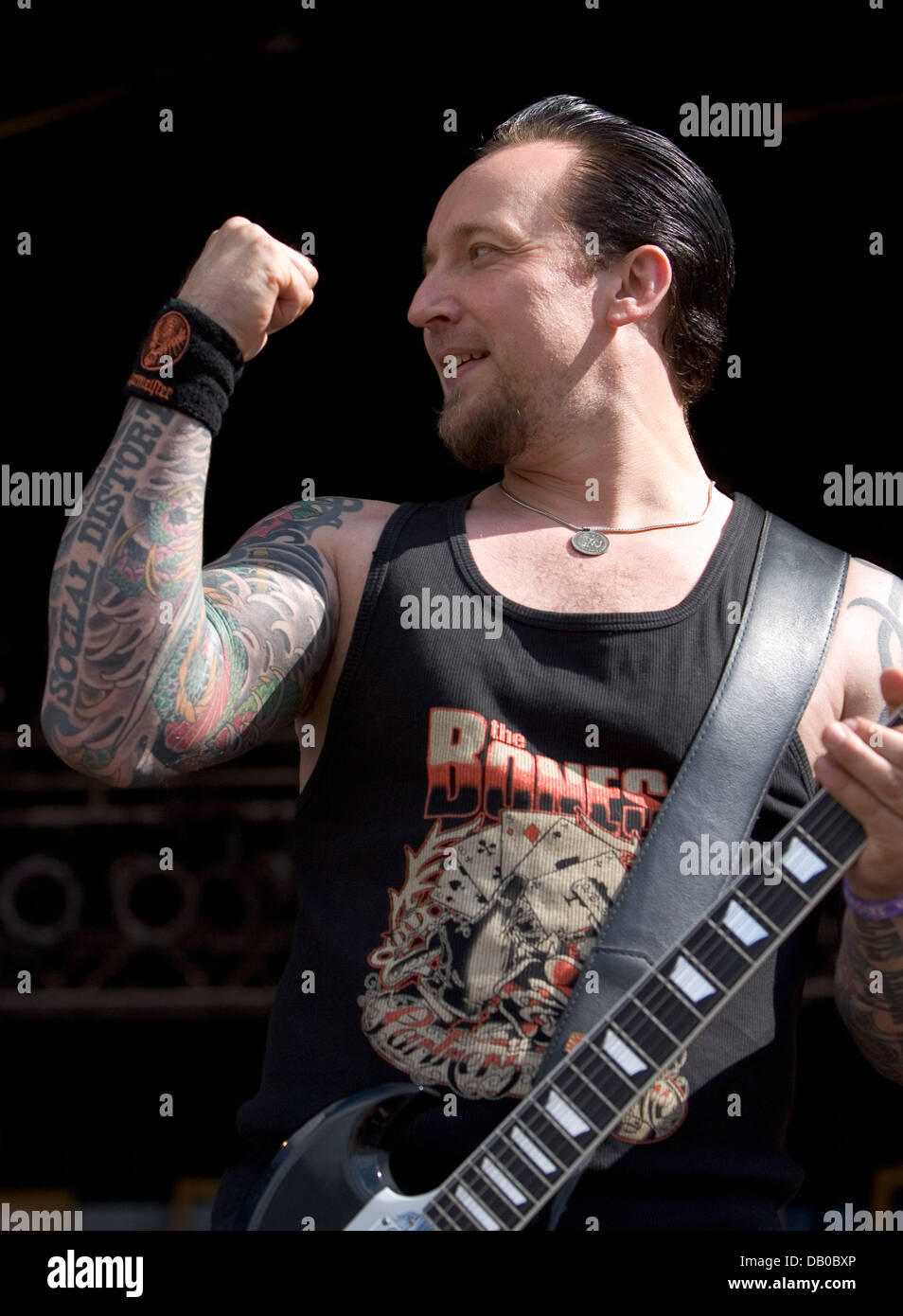 Michael Poulsen of Danish metal band 'Volbeat' rocks the stage at 'Wacken  Open Air' festival in Wacken, Germany, 03 August 2007. The metal music  festival runs until 04 August and is expected