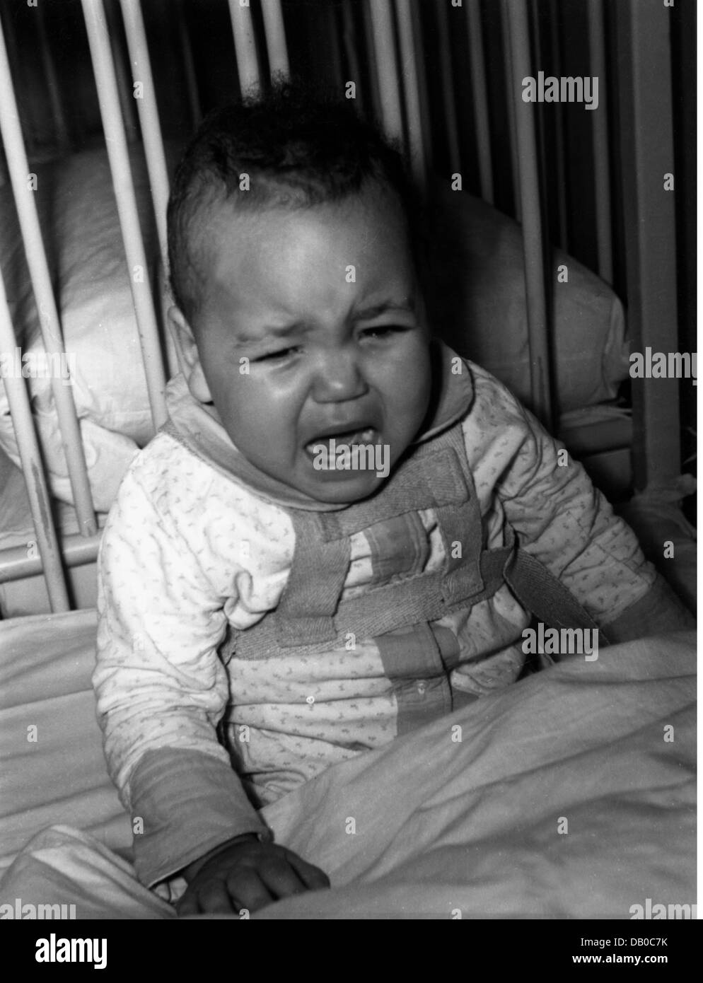 post war period, people, Germany, war children, baby in a children's home, early 1950s, Additional-Rights-Clearences-Not Available Stock Photo