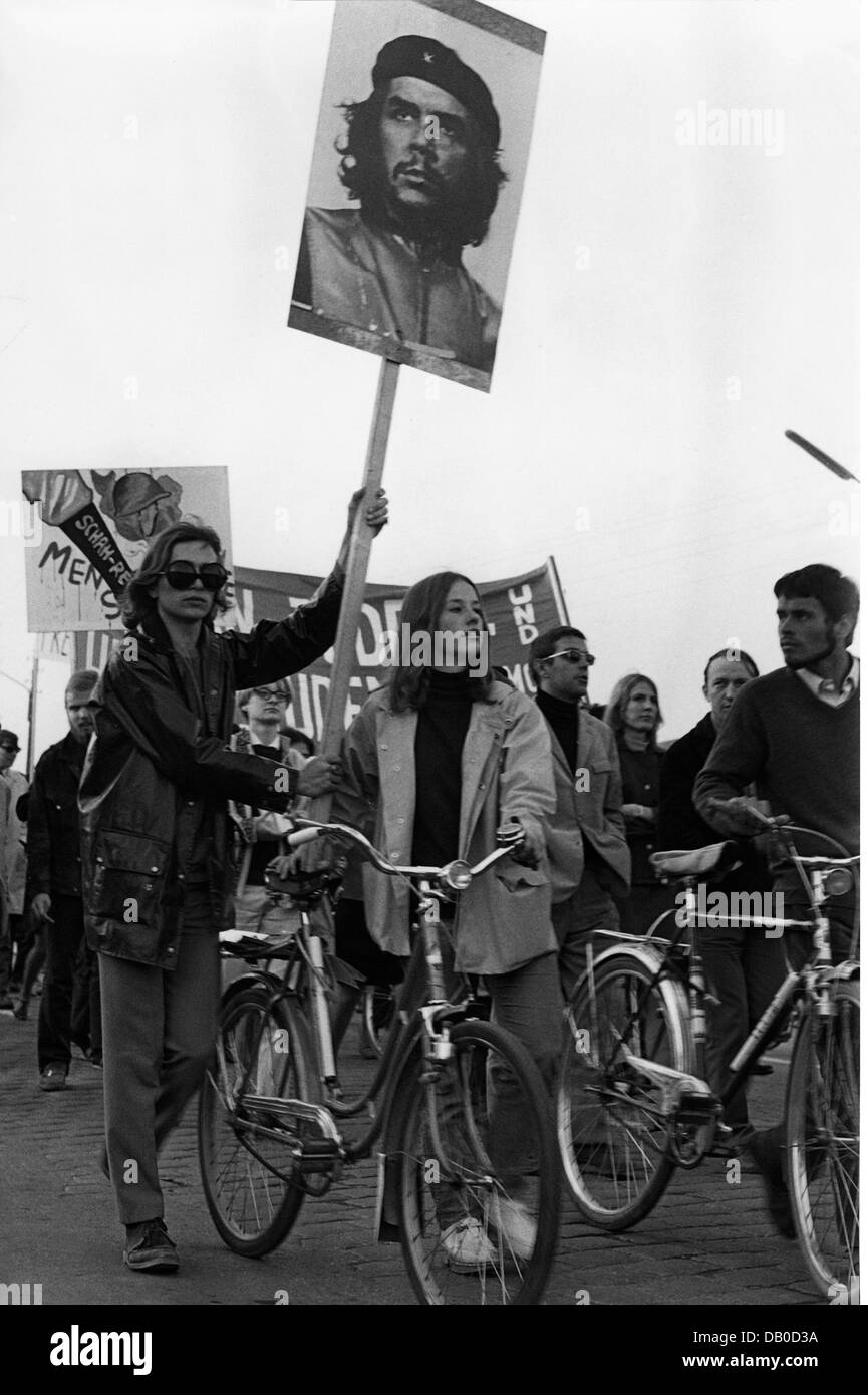 politics, demonstrations, Germany, demonstration, Munich, 1968 / 1969, Additional-Rights-Clearences-Not Available Stock Photo