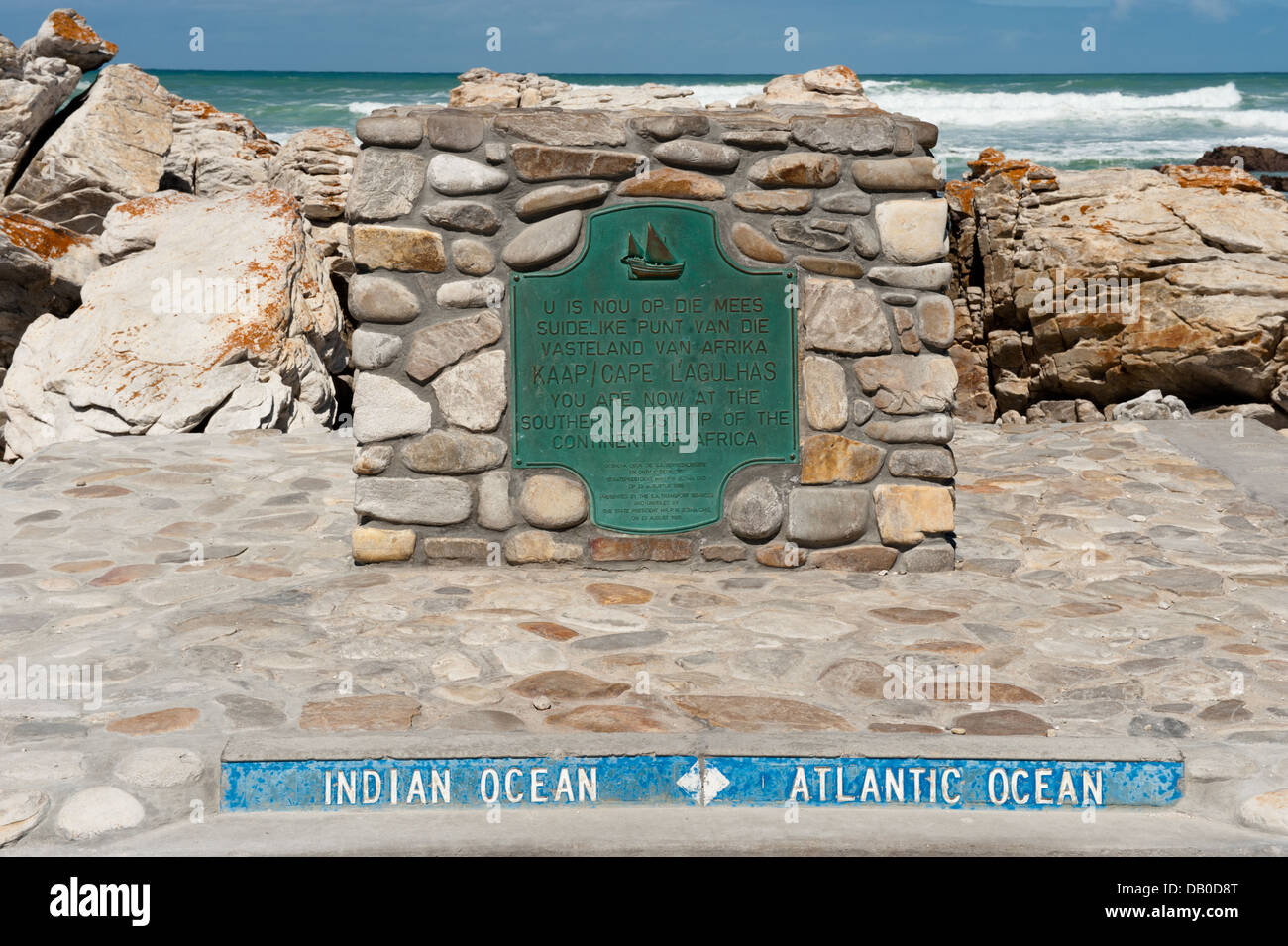 The southernmost point  of Africa, Cape Agulhas,  Agulhas National Park, South Africa Stock Photo