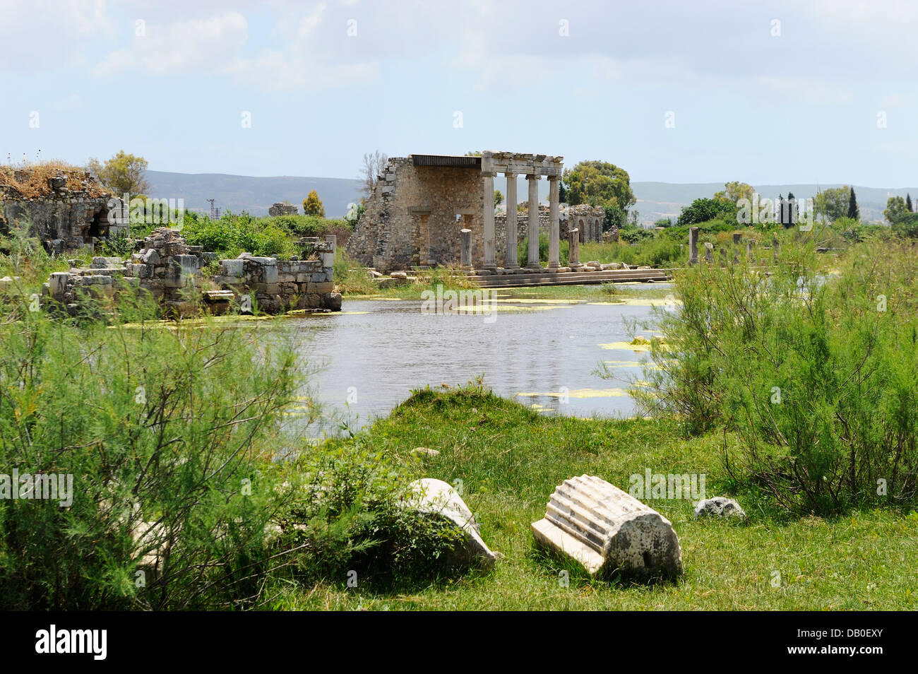 Ruins of Ionic Stoa at Miletus, Aegean Coast, Turkey Stock Photo