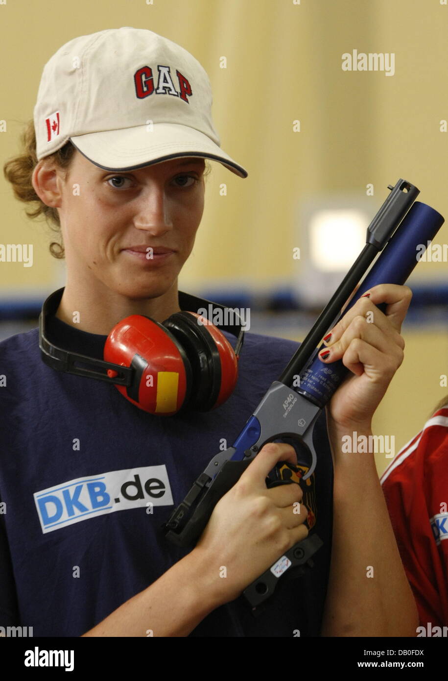 German Lena Schoeneborn Poses With An Air Gun During The World 
