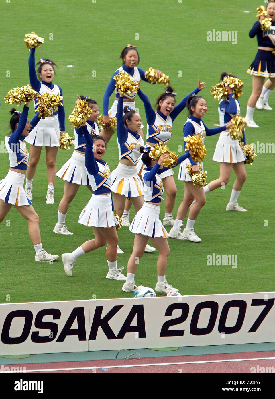 Japanese cheerleaders performing during the final opening ceremony