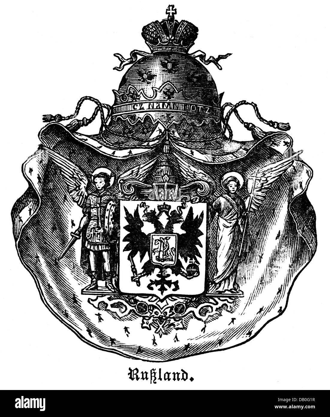 The Coat of Arms of Russia on the Background of the Russian Flag Stock  Illustration - Illustration of symbol, flag: 124172612