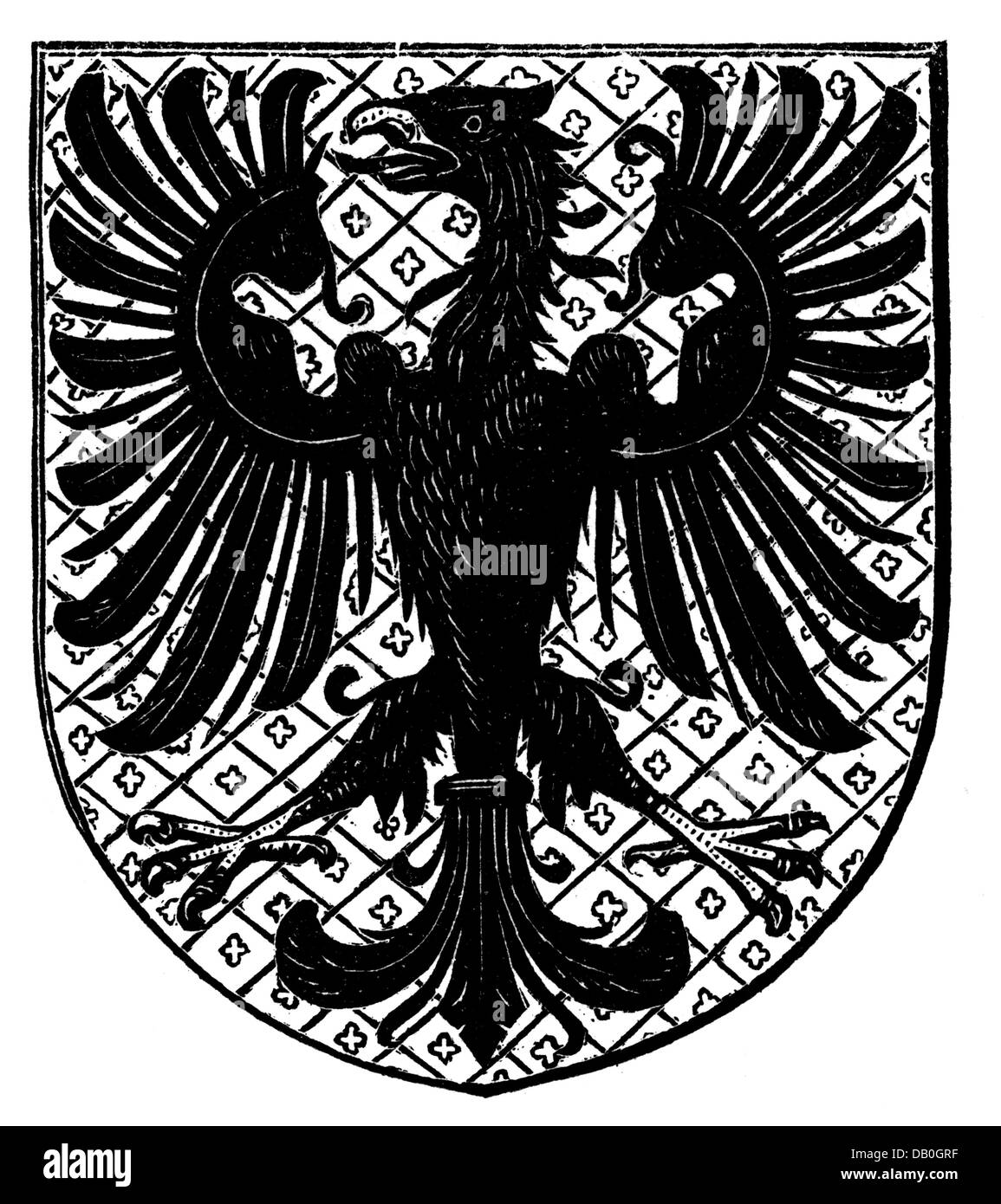 heraldry, coat of arms, Germany, city arms, Goslar, wood engraving, 1892, Additional-Rights-Clearences-Not Available Stock Photo
