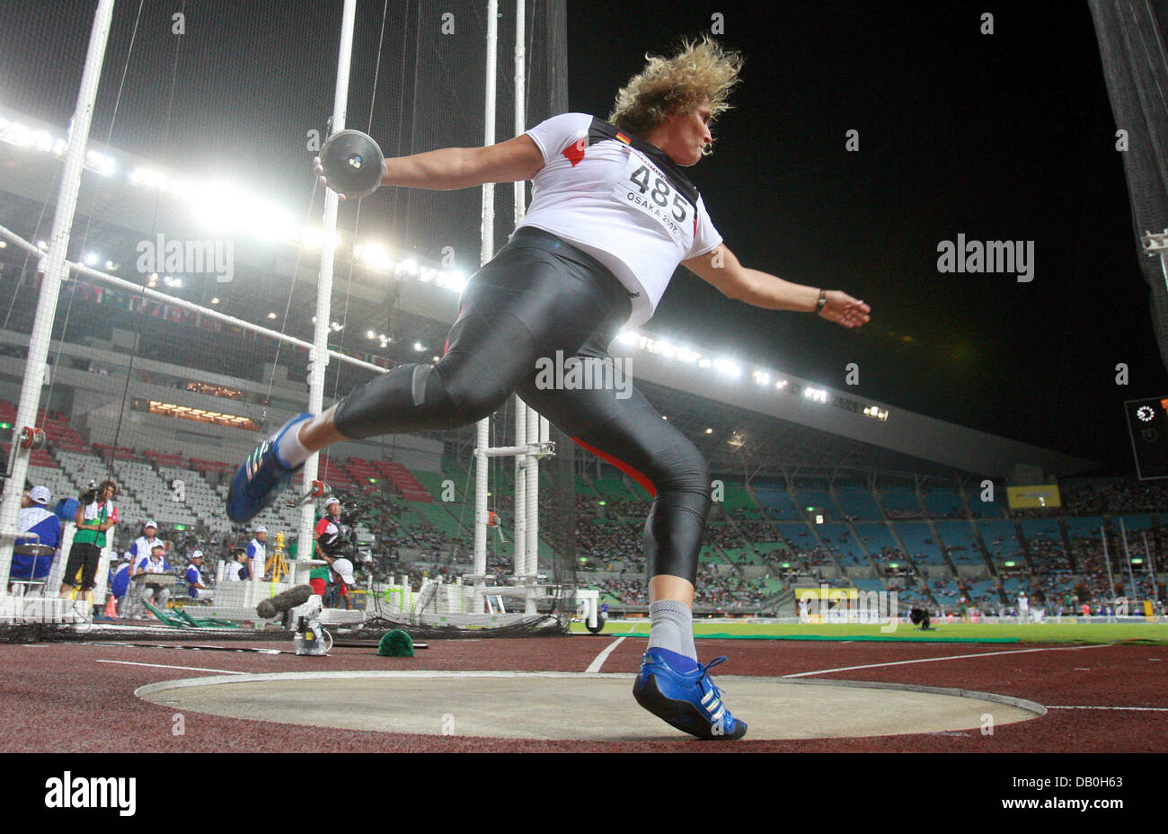 German Franka Dietzsch is pictured in action in the Women Discus Throw