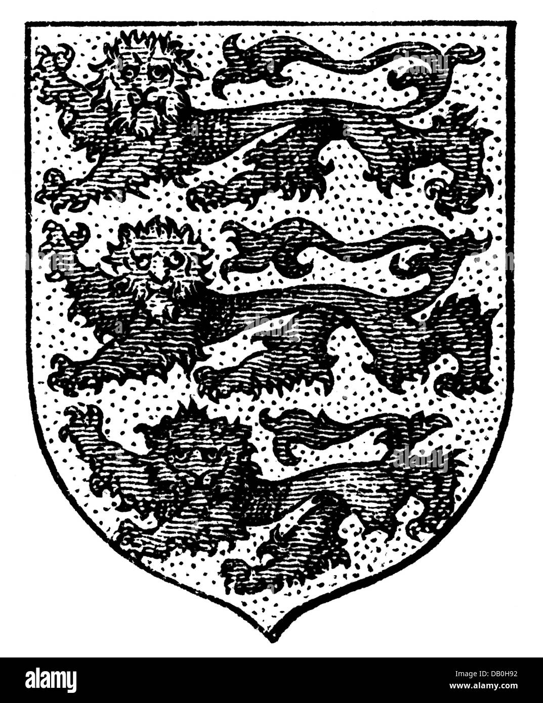 heraldry, coat of arms, Estonia, city arms, Tallinn, wood engraving, 1893, Additional-Rights-Clearences-Not Available Stock Photo