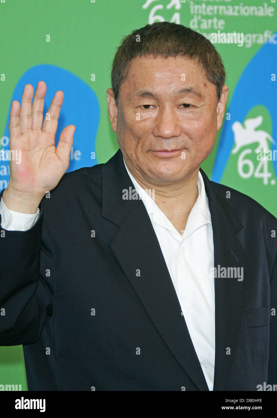 Japanese director/script writer Takeshi Kitano poses at the photocall for the film 'Glory To The Filmmaker' at Palazzo del Casino during the 64th Venice Film Festival in Venice, Italy, 30 August 2007. Photo: Hubert Boesl Stock Photo