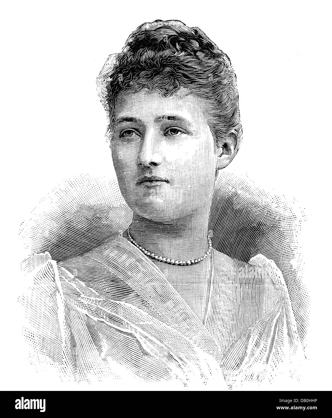 Bathildis, 21.5.1873 - 6.4.1962, Princess of Waldeck and Pyrmont 9.8.1895 - 13.11.1918, portrait, wood engraving, 1894, Stock Photo