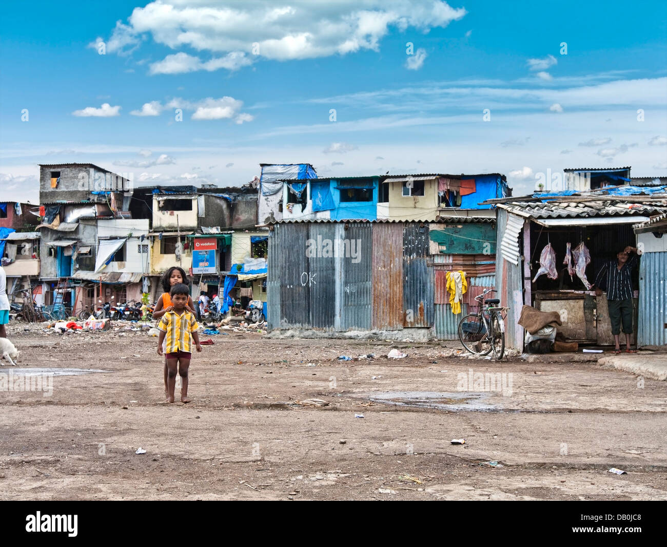 Some children of a slum in Mumbai Stock Photo