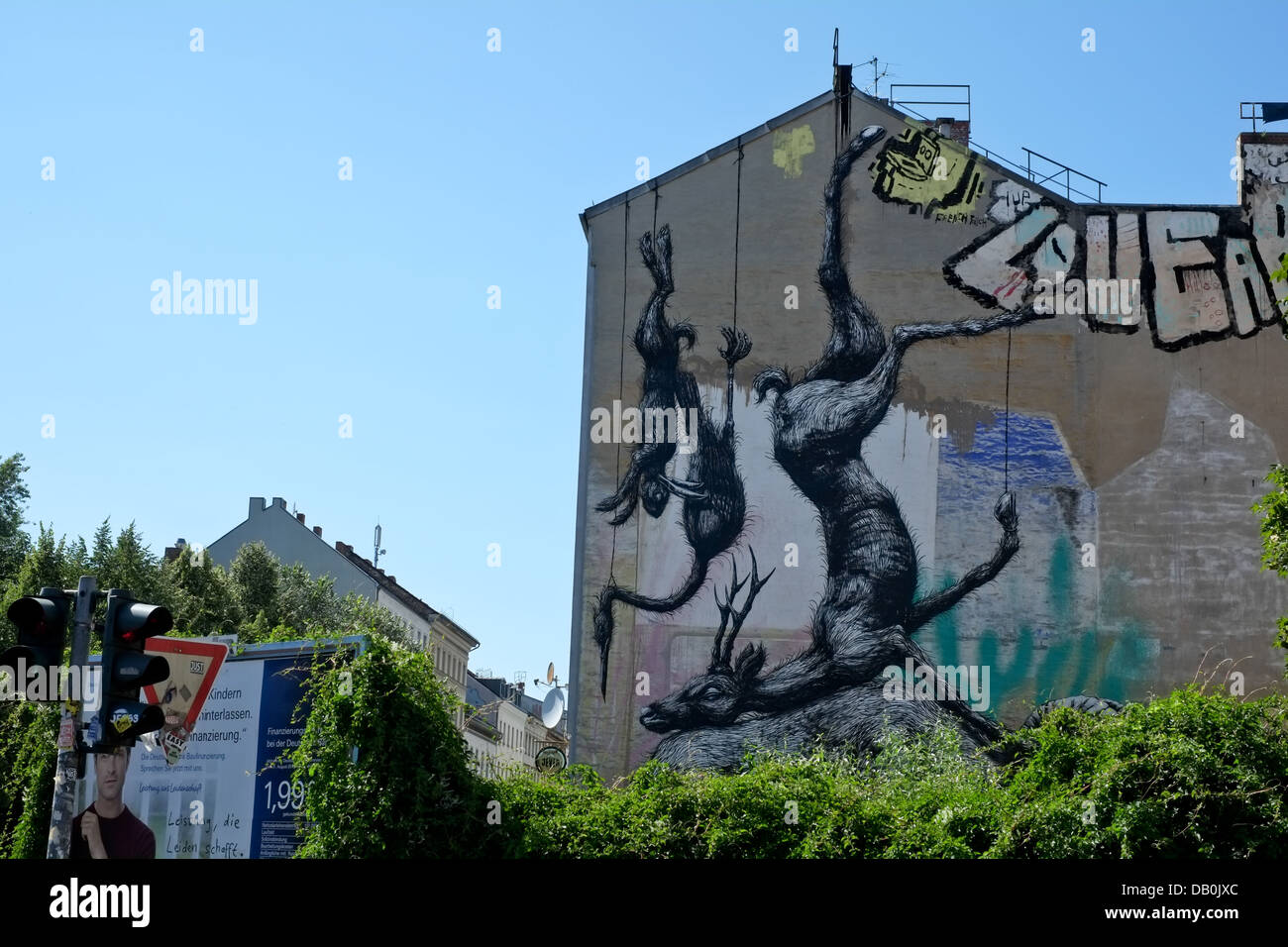 Graffiti on wall in Kreuzberg, Berlin Stock Photo