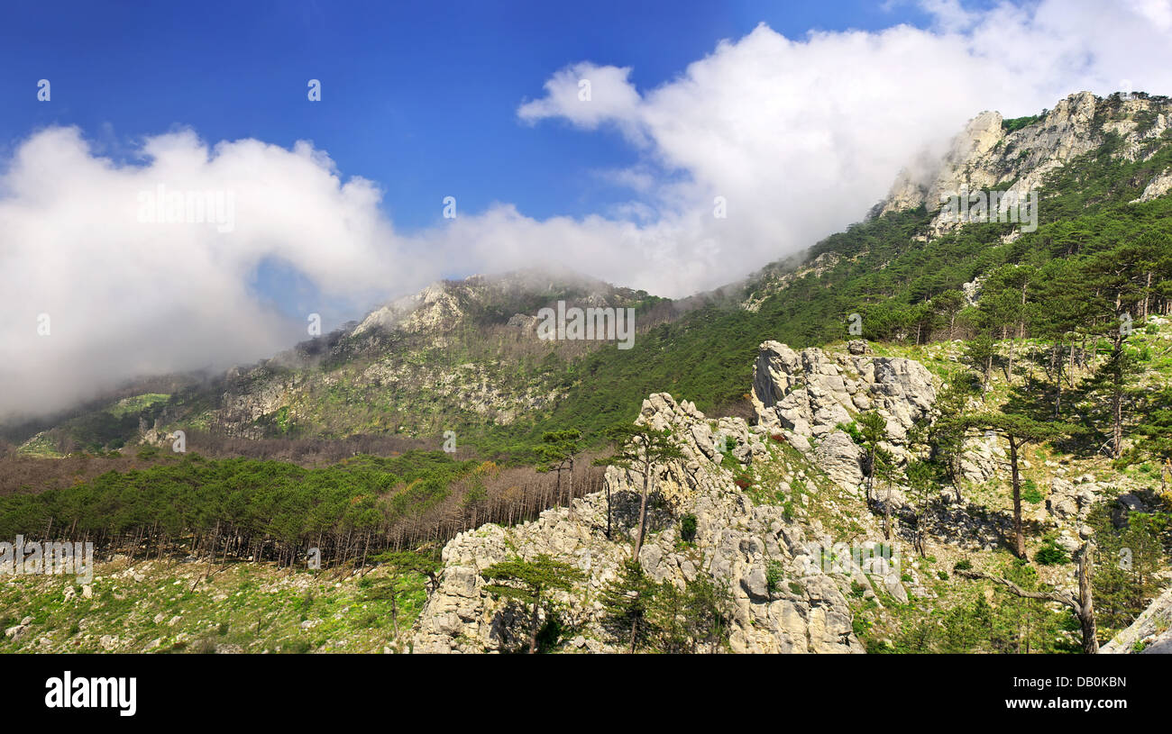 Mountain and cloudy sky. Beautiful summer landscape Stock Photo - Alamy