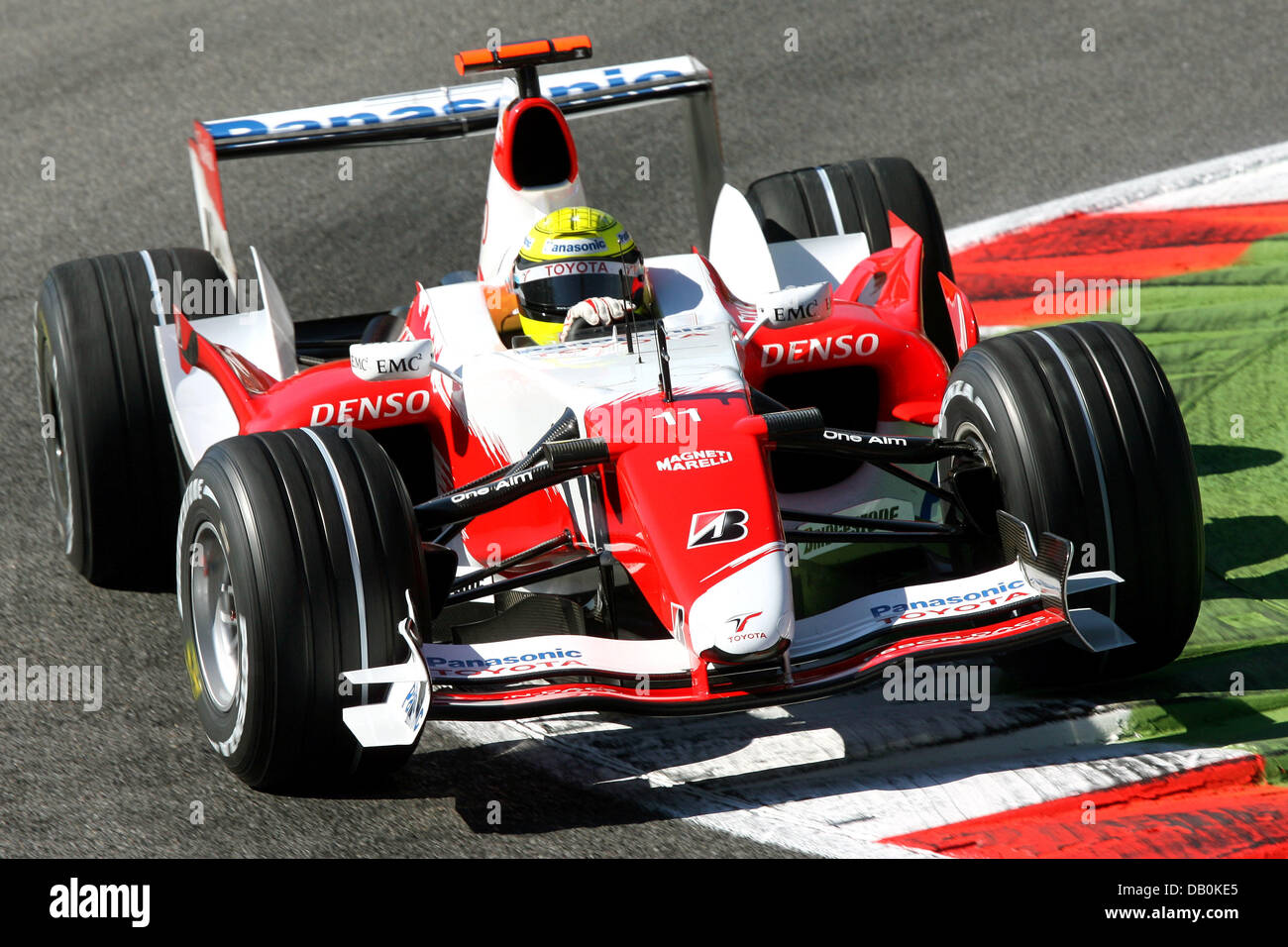 German Formula One driver Ralf Schumacher of Toyota steers his car