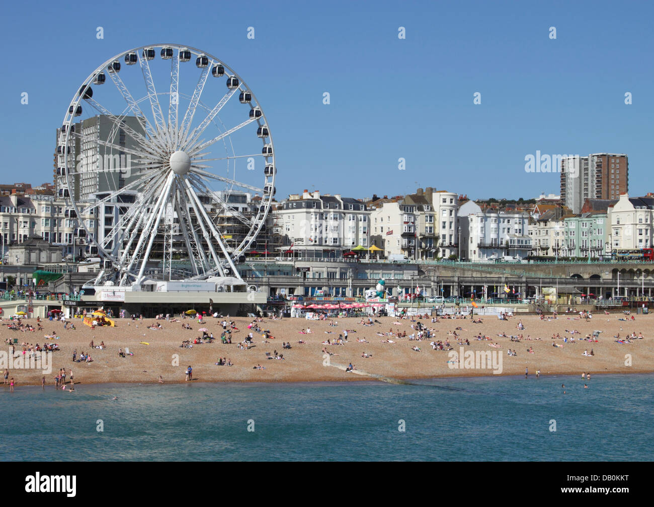 Ferris Wheel on Brighton Beach Sussex Stock Photo