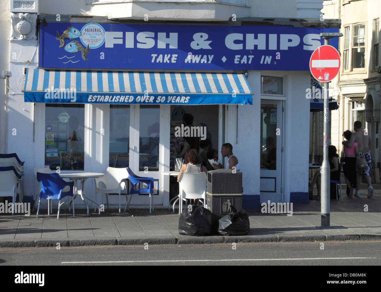 Fish and Chips shop at the seafront Brighton Sussex Stock Photo Alamy