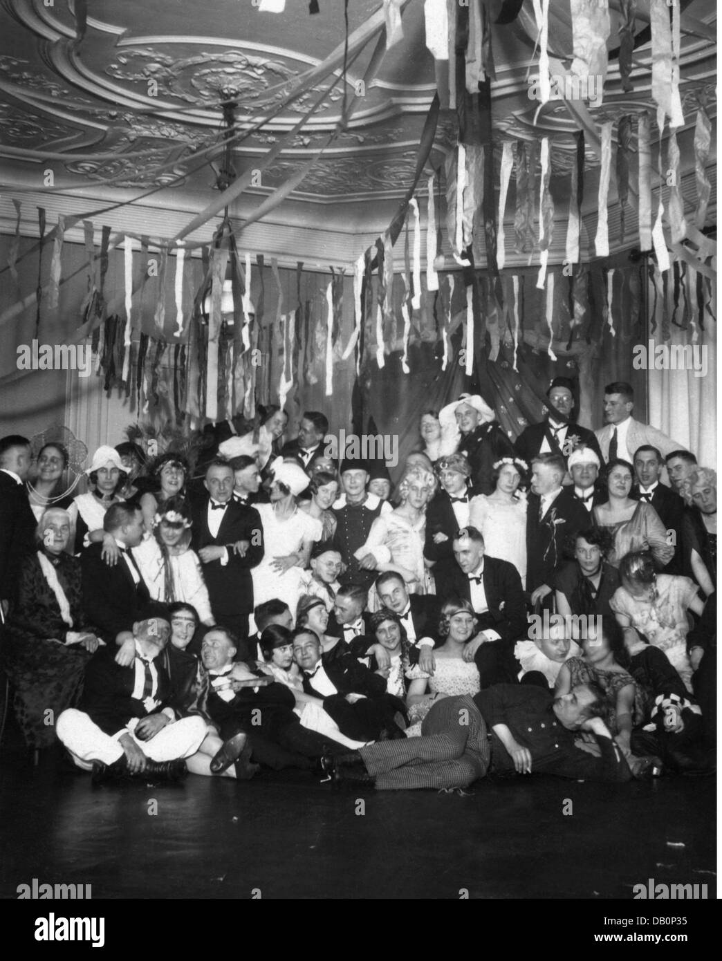 festivities, carnival, carnival ball, Shrove Monday, 1926, Additional-Rights-Clearences-Not Available Stock Photo