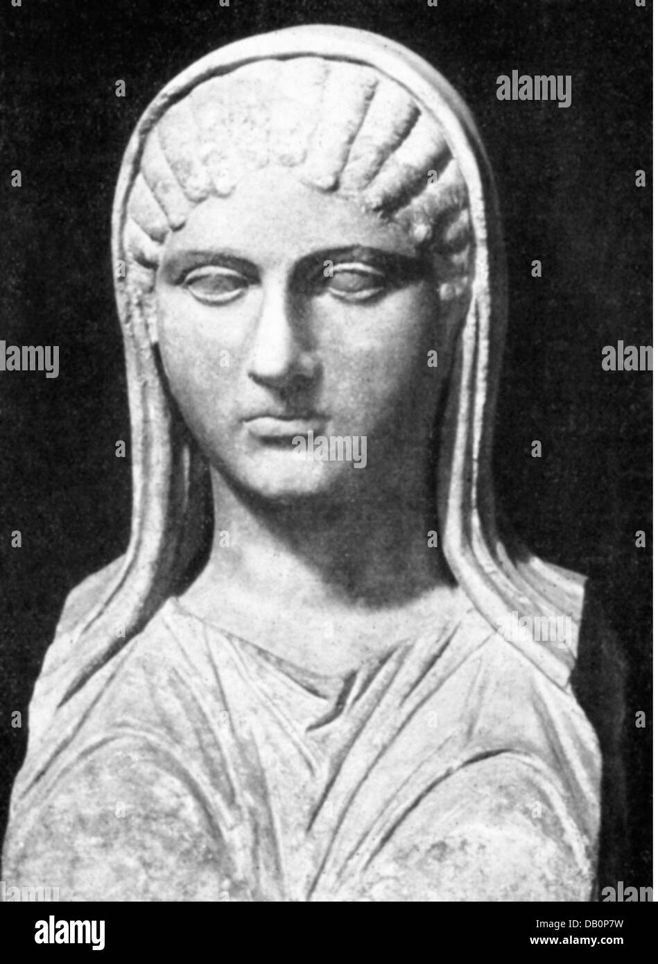 Aspasia, circa 470 BC - circa 420 BC, Greek philosopher, hetaera, portrait, marble copy based on ancient sculpture, Rome, Stock Photo