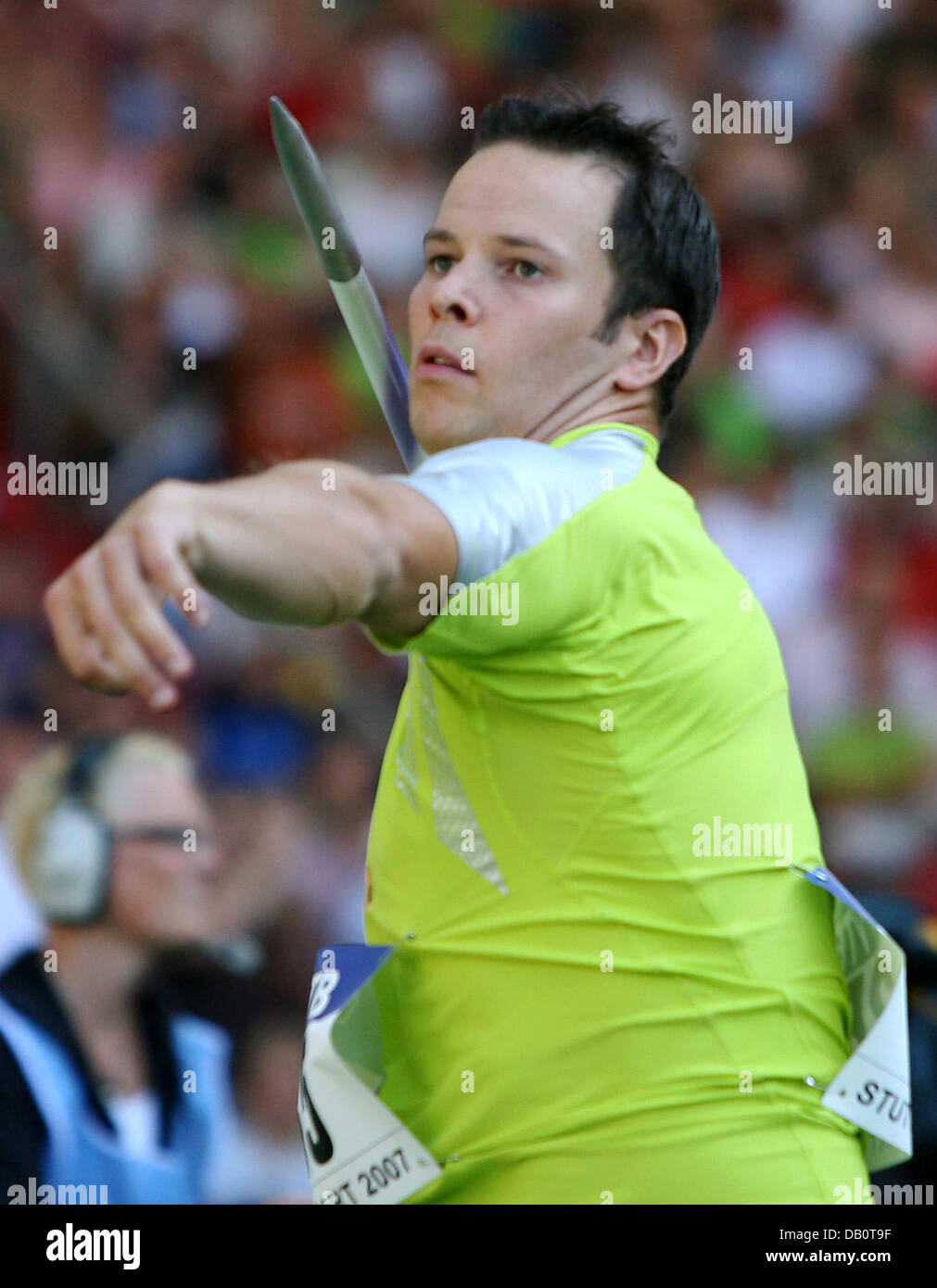 Tero Pitkamaki of Finland throws the javelin at the IAAF World Athletics Final in Stuttgart