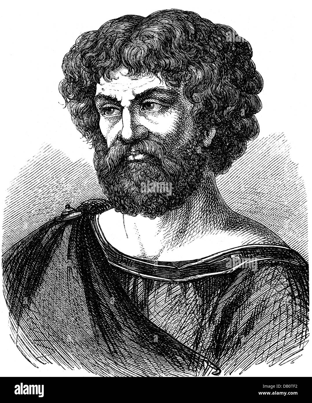 Hannibal, circa 247 - 183 BC, Carthaginian general, portrait, wood engraving, 19th century, Stock Photo