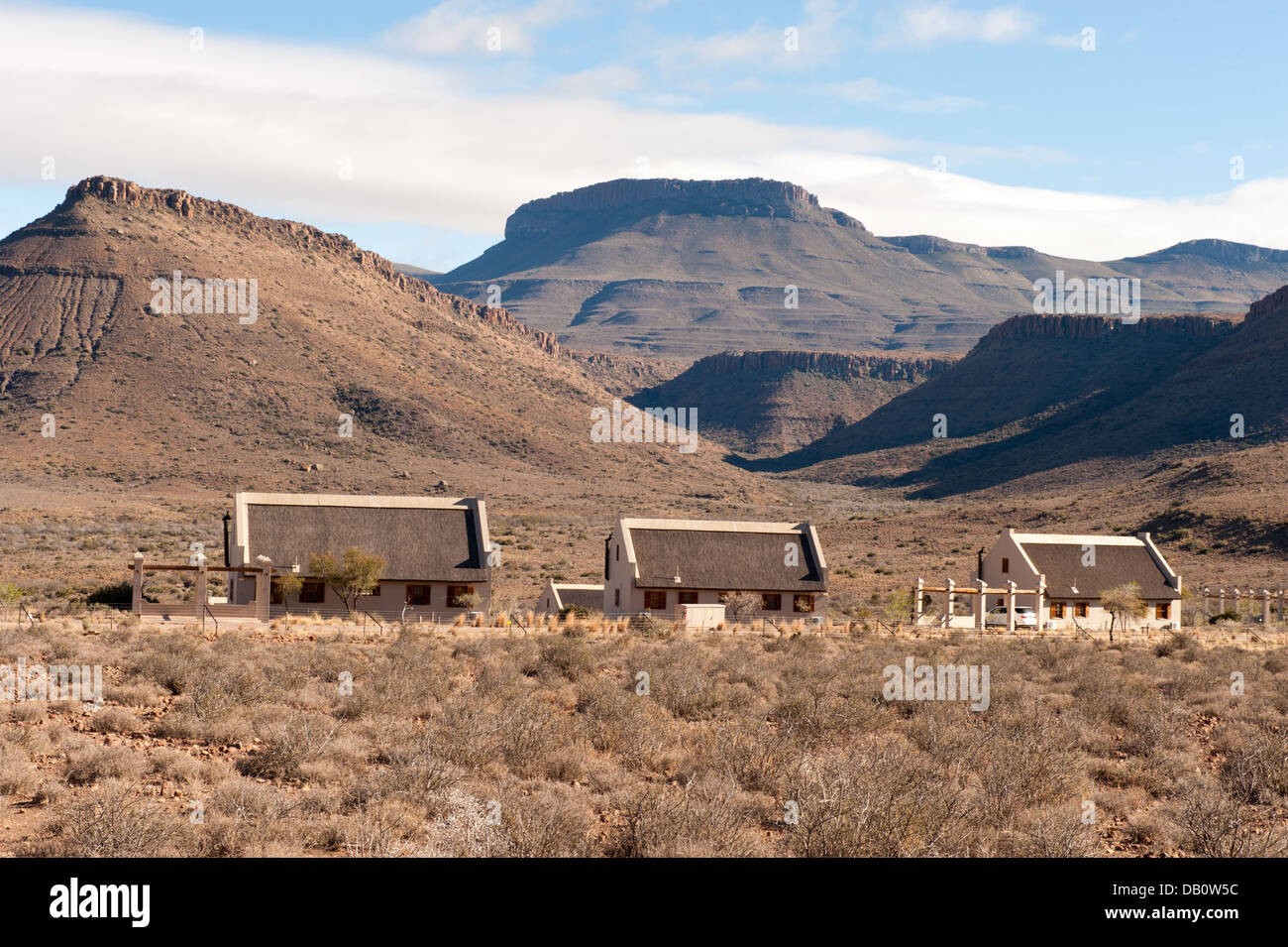Chalets in Karroo National Park, Beaufort West, South Africa Stock Photo