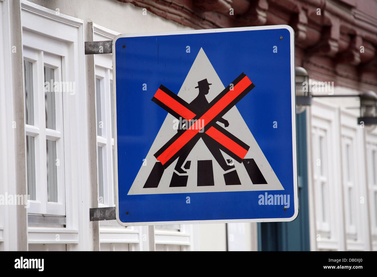 A zebra crossing is crossed out in Homberg/Efze, Germany, 27 August