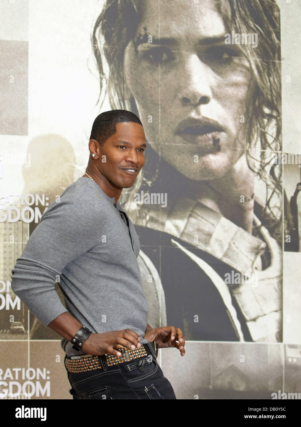 US actor Jamie Foxx poses during a photo call on the film 'The Kingdom