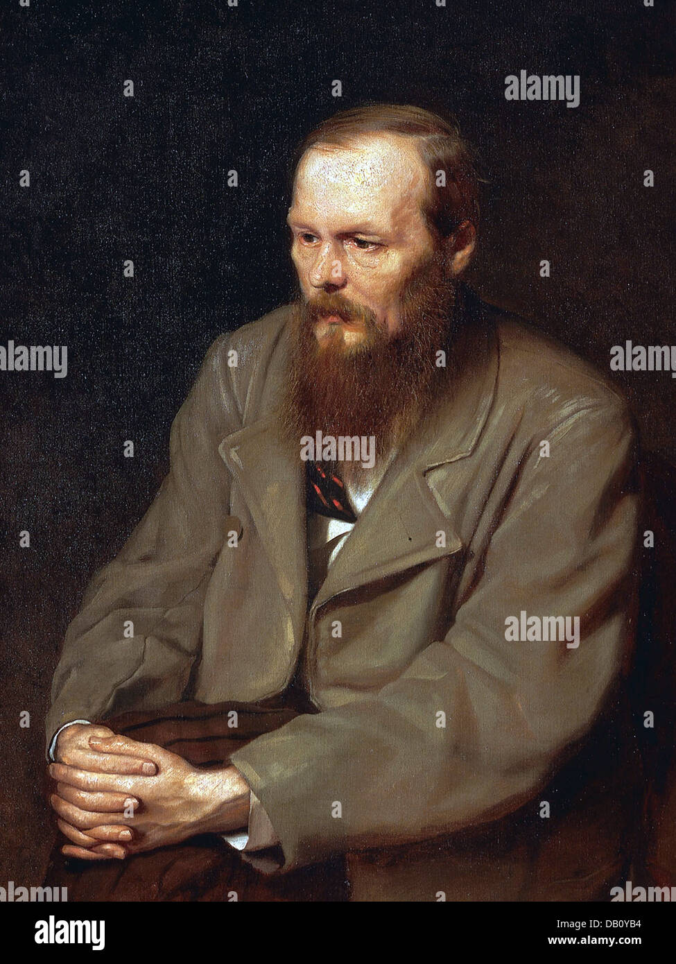 FYODOR DOSTOYEVSKY (1821-1881) Russian writer painted by Vasily Perov in 1872 Stock Photo