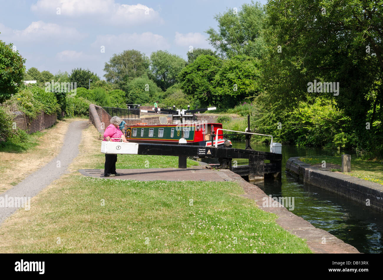 Stourbridge Canal at Wordsley which links the Staffordshire and Worcestershire canal with the Dudley canal Stock Photo