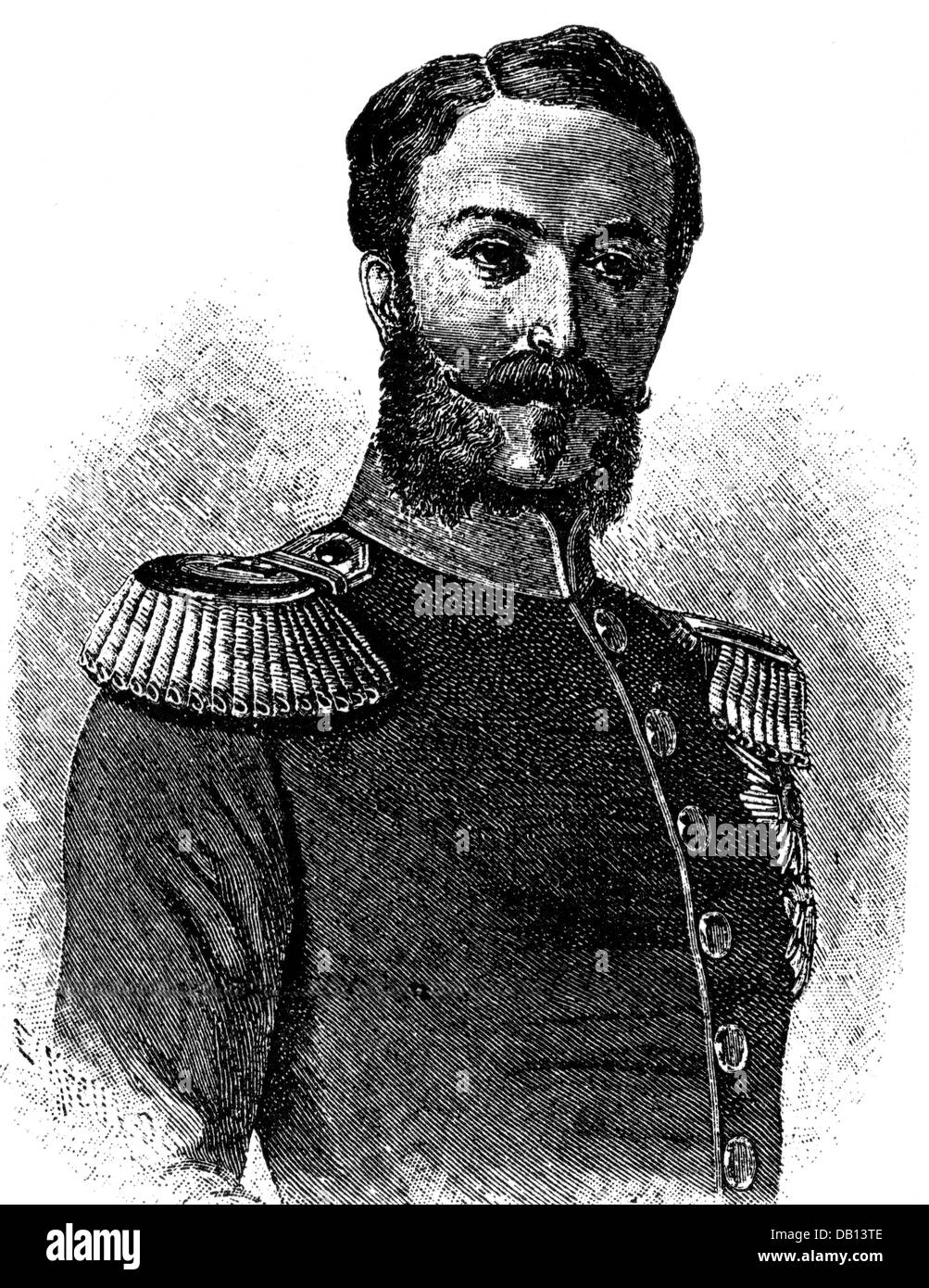 Frederick I, 9.9.1826 - 28.9.1907, Grand Duke of Baden 5.9.1856 - 28.9.1907, half length, wood engraving, circa 1860, Stock Photo