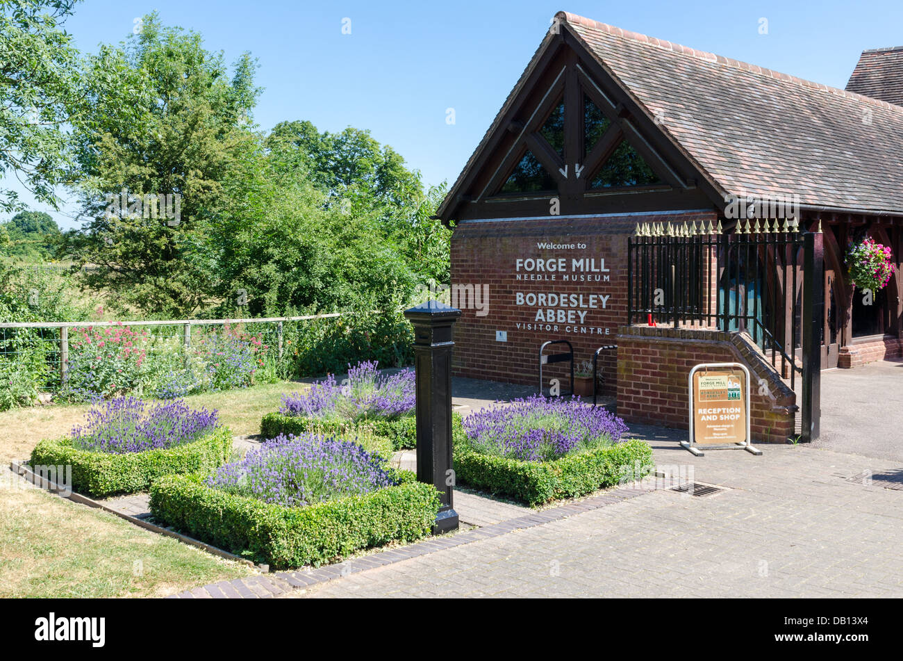 Entrance to Forge Mill Needle Museum and Bordesley Abbey visitor centre near Redditch in Worcestershire Stock Photo