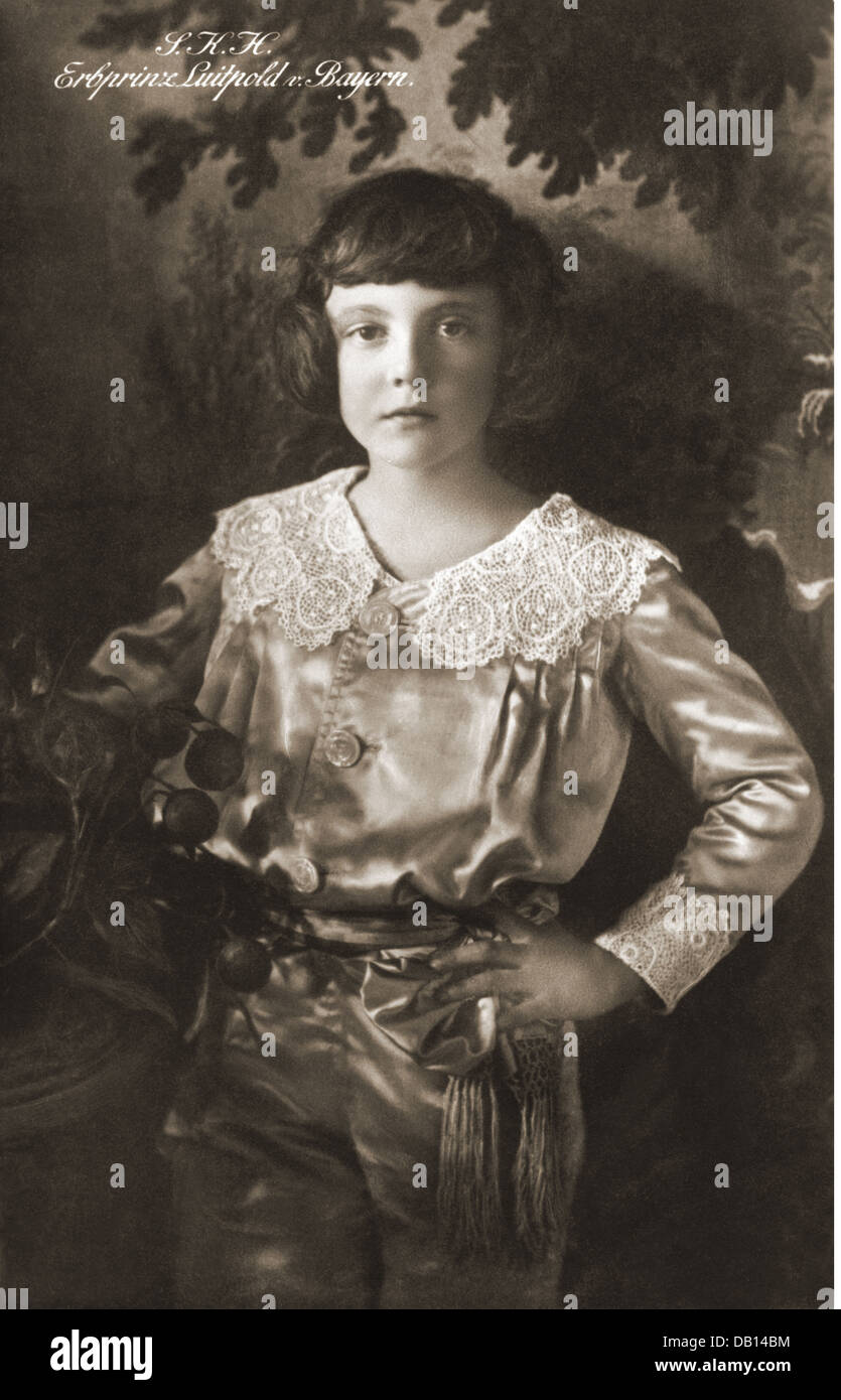 Luitpold, 8.5.1901 - 27.8.1914, Prince of Bavaria, half length, picture postcard, Franz Grainer, Munich, circa 1912, Stock Photo