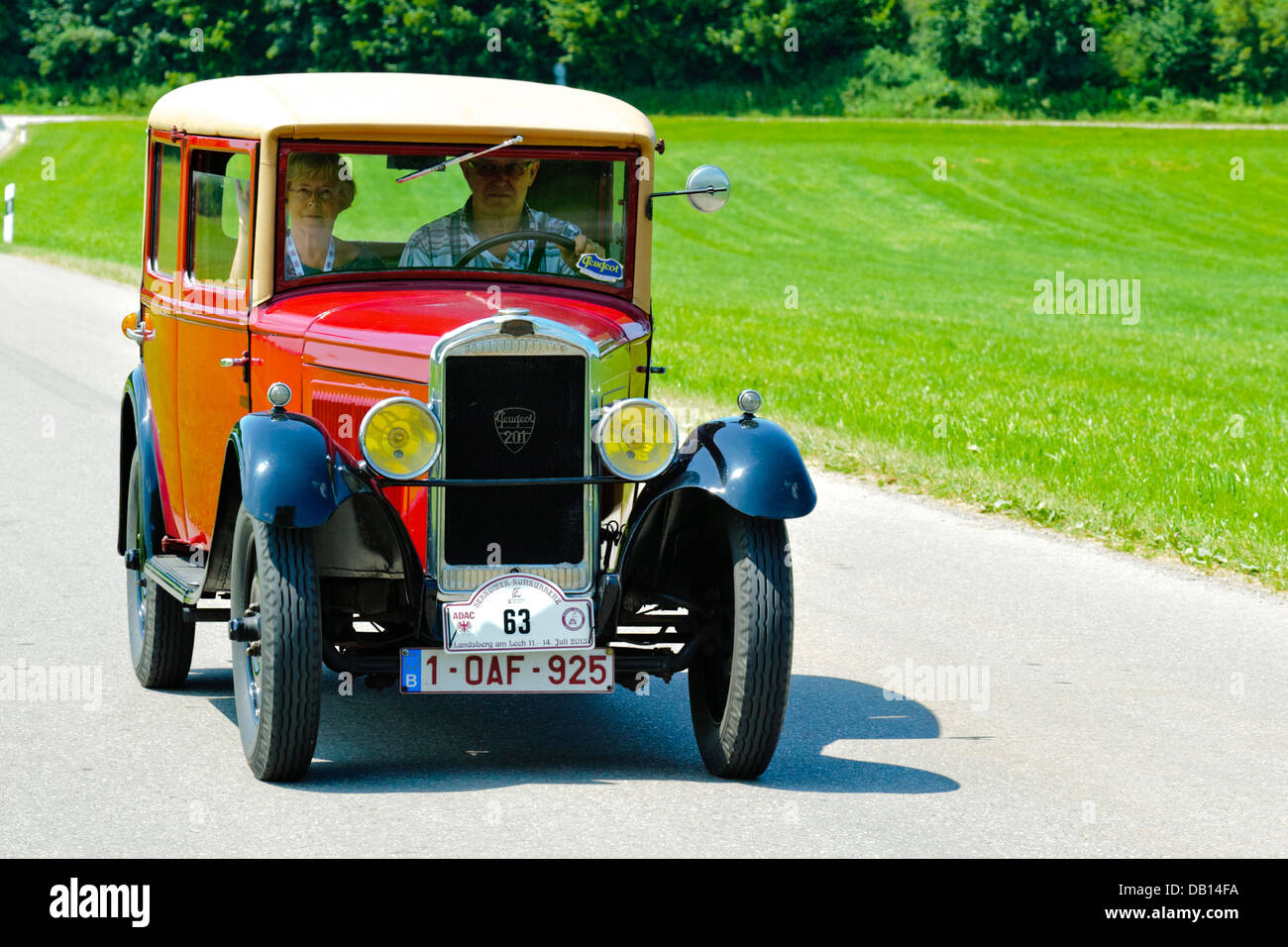 Peugeot 201 Berlin, built at year 1929, photo taken on July 12, 2013 in Landsberg, Germany Stock Photo