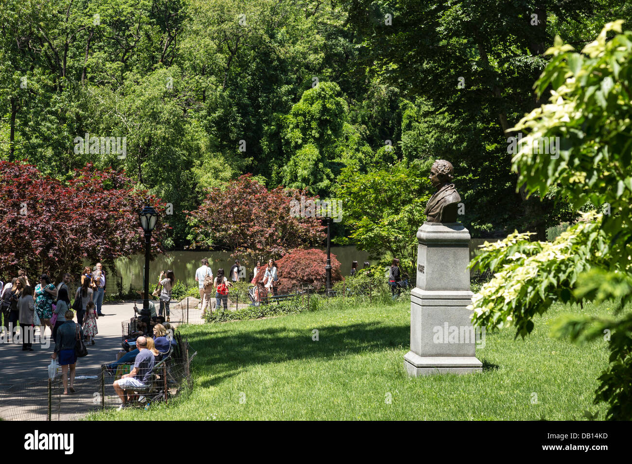 Thomas Moore Bust in Central Park Near the Pond, Manhattan, New York