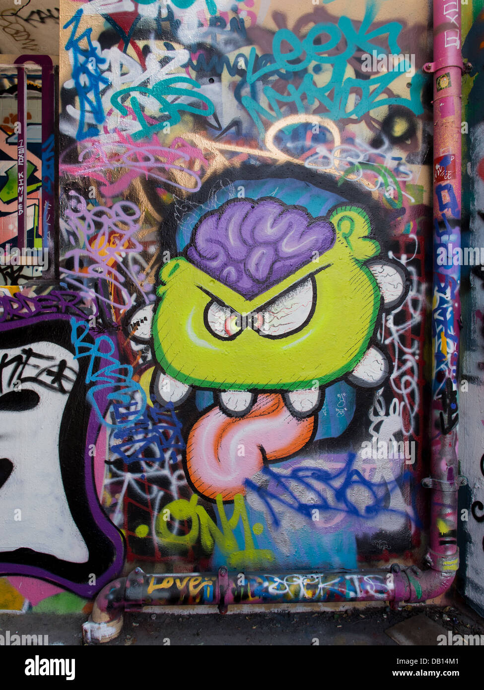 Leake Street Graffiti Tunnel, London. Stock Photo
