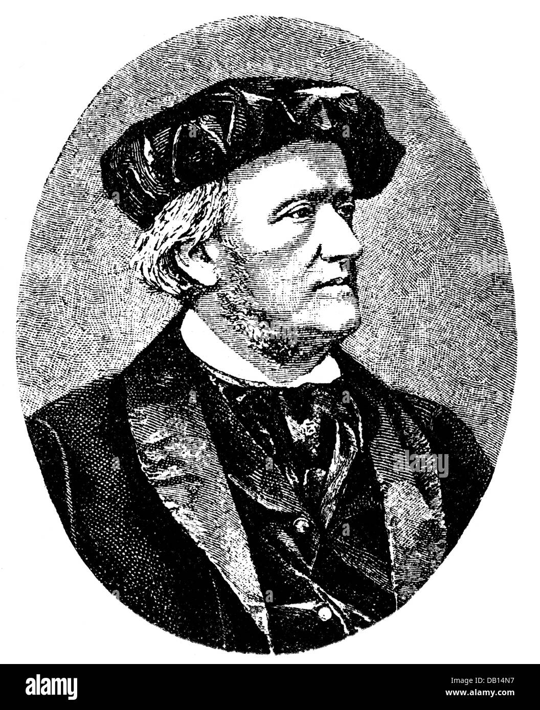 Wagner, Richard, 22.5.1813 - 13.2.1883, German composer, portrait, wood engraving, 19th century, Stock Photo
