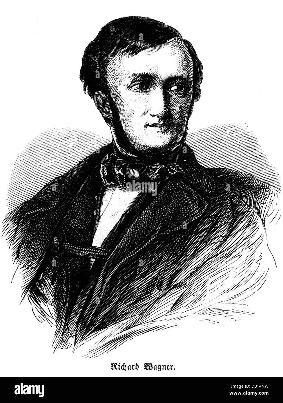 Wagner, Richard, 22.5.1813 - 13.2.1883, German composer, portrait, wood engraving, 19th century, Stock Photo