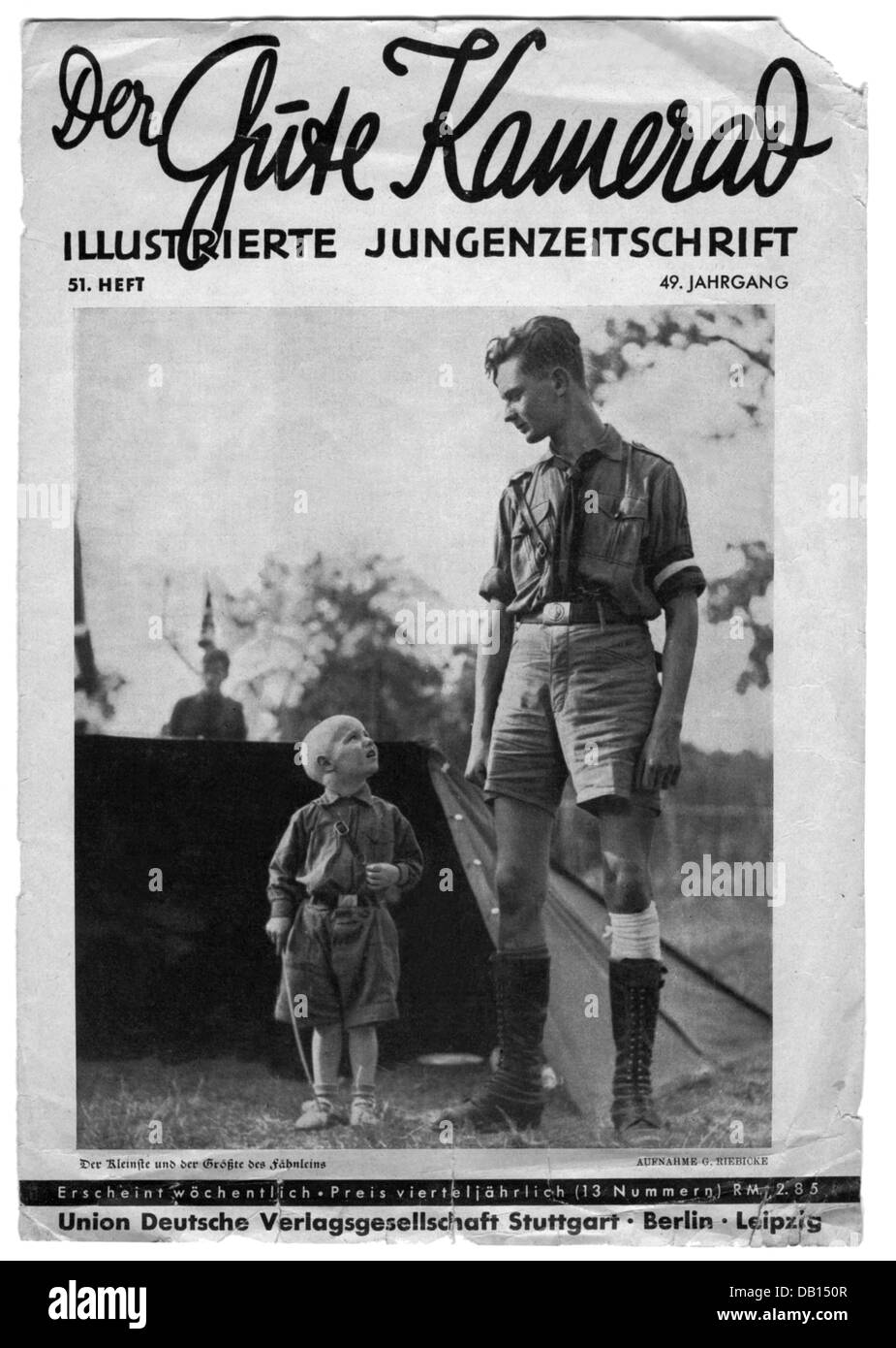 press / media, journals, 'Der Gute Kamerad', 19th volume, number 51, Stuttgart, 1935, cover, 'The smallest and the largest of the patrol', Additional-Rights-Clearences-Not Available Stock Photo